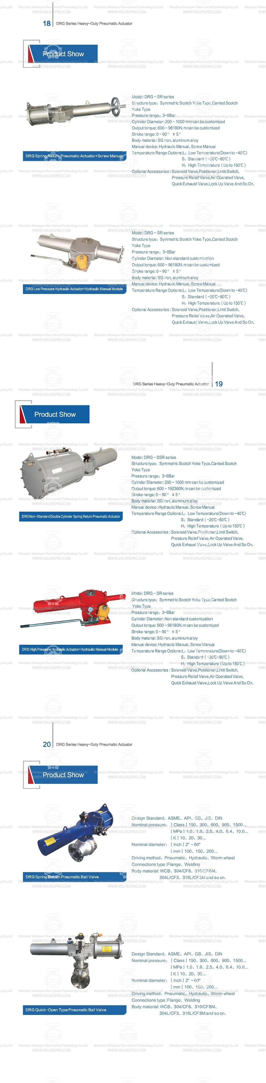 Cryogenic Scotch Yoke Pneumatic Actuator Can Be -60 Degrees Celsius